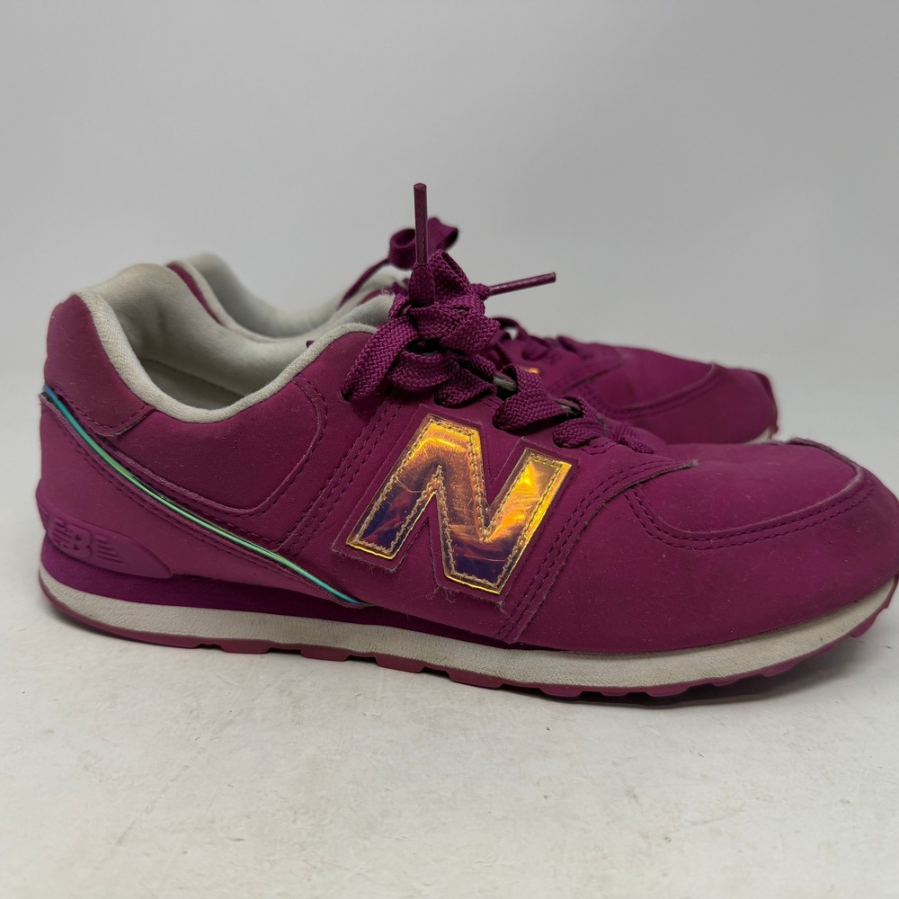 New Balance Sneakers Kids 5.5 574 Magenta Iridescent GC574MTP EUC